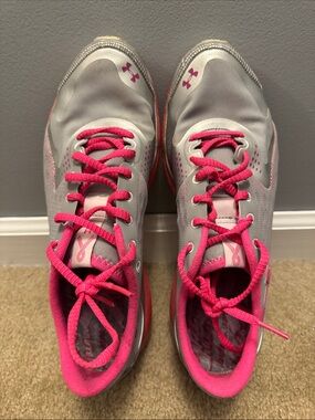 Under Armour Light Gray and Hot Pink Women's Training Shoes